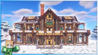 【Minecraft】How to build a Winter Mansion | LARGE survival house #15