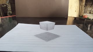 How to Draw 3D floating  cube || DIY 3D cube drawing || Easy Paper drawing #drawing #Diy #art