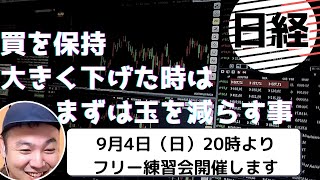 【今の局面判断＆トレード戦略】買を保持。 大きく下げた時は まずは玉を減らす事