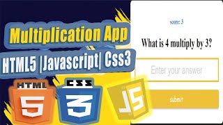 Multiplication Project Using JavaScript | CSS3 | HTML5 #webdesigner #frontend