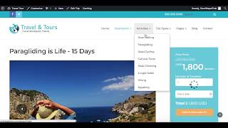 Overview of Travel Tour WordPress Theme | Travel and Tour Agency Website