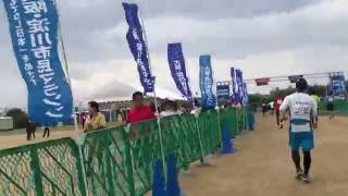 大阪・淀川マラソンゴールの風景