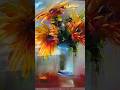 Tutorial sunflowers oil painting by Mariusz Piatkowski Art