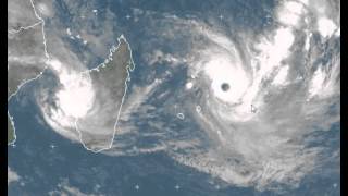 Cyclone BANSI Biggest eye ever, Rodrigues class 3 ...15-1-15 Animation