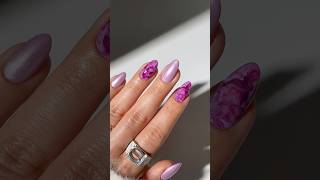 purple marble nail art using essie nail polish💜 #nailart #marblenails #purplenails