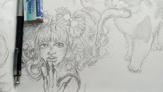 Getting back into casual sketching♡| Drawing & Chatting