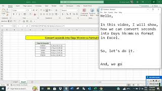 Convert seconds into Days hh:mm:ss format in Excel