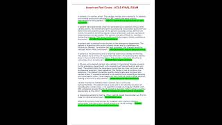 American Red Cross ACLS FINAL EXAM
