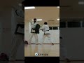 taekwondo テコンドー 近距離でのティッチャチルギ（後ろ蹴り）の練習