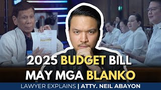 BUDGET NA MAY MGA BLANKO? Duterte vs Congress #LawyerExplains #AttorNEIL