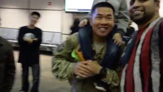 B-Roll of airmen returning from deployment