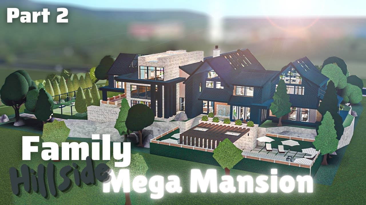 Family Hillside Mega Mansion ~ Bloxburg Build [Part 2/4] || Roblox ...