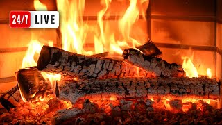 🔥 FIREPLACE 4K (LIVE 24/7). Relaxing Fireplace with Burning Logs and Crackling Fire Sounds