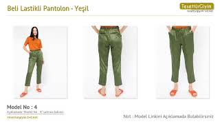 Yeşil Beli Lastikli Pantolon -