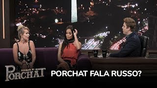Lola Melnick ensina Fábio Porchat a falar russo