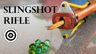 Slingshot rifle that can shoot Marbles and Arrows | woodworking| Pluto creations