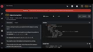 Codewars | Highest Scoring Word | Python 6 kyu