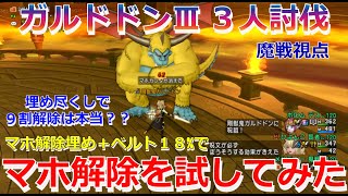 ガルドドンⅢ ３人討伐(魔法戦士視点）マホ解除埋めお試し動画