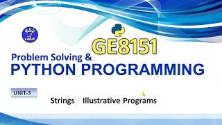 GE3151 - PYTHON PROGRAMMING - UNIT3 - PART 2