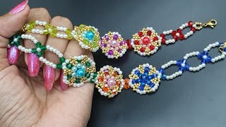 How To Make A Simple Beaded Jewelry | Bracelet making tutorial | Lyn diy #22