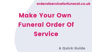 how to make funeral order of service