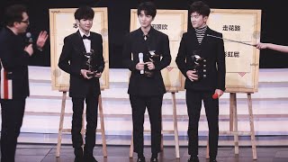 〖TFBOYS-凯源玺〗#TFBOYS组合 《 2019.01.11  三大只合体获最具影响力组合奖，饭圈知识互动得满分，太可爱了 》『 王俊凯 王源 易烊千玺 』