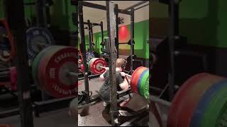 200kg (442lbs) Raw Paused Highbar ATG Squat - Last Warmup Set