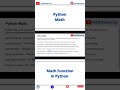 Python Math | Import Math Function In Python #python
