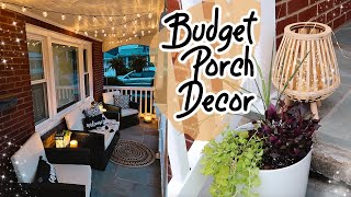 DIY Budget Porch Decor Outdoor Patio Decorate With Me | Small Front Porch Decor Ideas | Adaline Zook