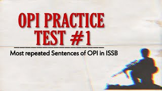 OPI Practice Session part 1 | OPI in issb | ISSB new changes | Online Darsgaah