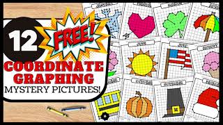 Free Coordinate Graphing Mystery Pictures PDF Worksheets (12 Free Monthly Mystery Pictures)