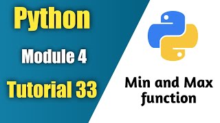 python tutorial in hindi | Tutorial 33 | Min and Max function in #python #2020