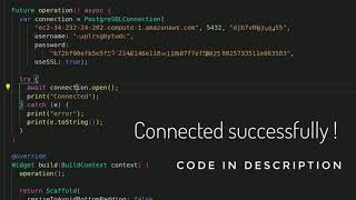 online PostgreSQL database in flutter app (Dart)