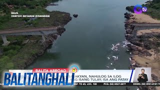 11 pasahero ng 4 sasakyan, nahulog sa ilog matapos maputol... | Balitanghali