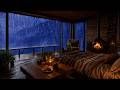 NO ADS Rain Sounds for Deep Sleep 🌧️🔥 Soft Thunder & Cozy Fireplace for Relaxation