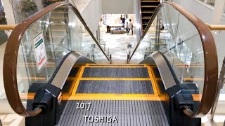 【低速 エスカレーター 東芝製】プライムツリー赤池 ブルー 降り 3→2階  TOSHIBA Escalator at Prime Tree Akaike in Japan