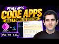 Power Apps CODE Apps FULL Tutorial — Step by Step Solution Build