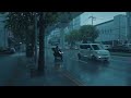 4k heavy rainy walks nature’s soothing symphony. umbrella and city sounds for sleep.