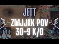 EDG ZmjjKK POV Jett on Ascent 30-9 K/D (VALORANT Pro POV)