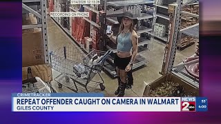 Repeat offender caught on camera in Giles County Walmart