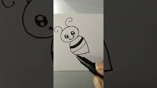 how to draw a cute honey bee step by step #shorts