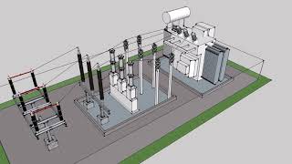 66kV+Substation 3d view