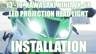 13-18 Kawasaki Ninja ZX-6R Motodynamic Full LED Projector Head Light with DRL Install + Intelliflash