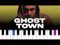 Kanye West - Ghost Town  ft Kid Cudi & 070 Shake -  (piano tutorial)