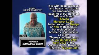 Theresa Margaret Lubin ~ Short Obituary