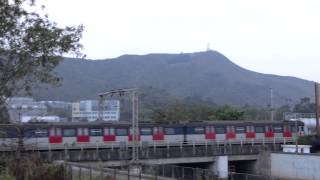 {ERL} Northbound EMU train passing near MTR Lo Wu Station