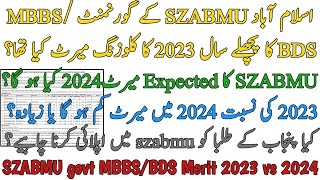 SZABMU GOVT MBBS BDS LAST YEAR 2023 CLOSING MERIT | 2024 MERIT PREDICTION | PUNJAB STUDENTS APPLY