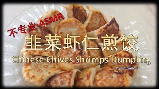 【不专业 ASMR】CHINESE CHIVES SHRIMPS DUMPLING COOKING  韭菜虾仁煎饺 @shimololly