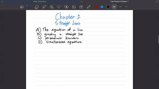 IB Core Chapter 1 - Straight Lines