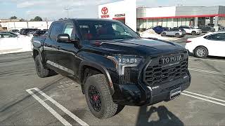 2025 TOYOTA TUNDRA TRD PRO I-FORCE MAX HYBRID SUPERTRUCK  MIDNIGHT BLACK METALLIC RED HEATED LEATHER